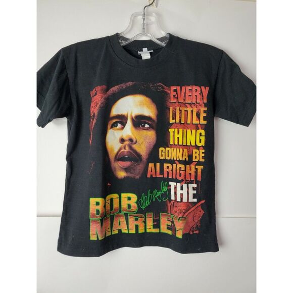 Source Unknown Other - Bob Marley Toddler Black T-Shirt Rastafarian Youth Size 12‎